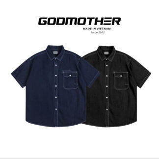 áo sơ mi denim ngắn tay