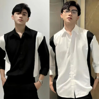 Áo sơ mi nam dài tay phối màu